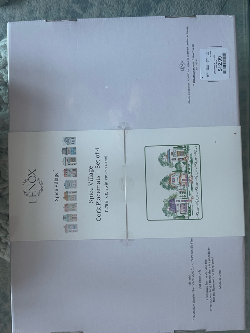 TikTok Viral - Lenox Spice Village Cork Placemats – set of 4 - Picture 3 of 3